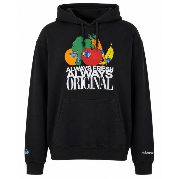Adidas Mens Black Always Fresh Always Original Graphic Hoodie Sweatshirt Size Xl